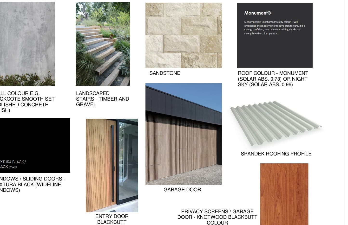 High-End Residence — materials and finishes board