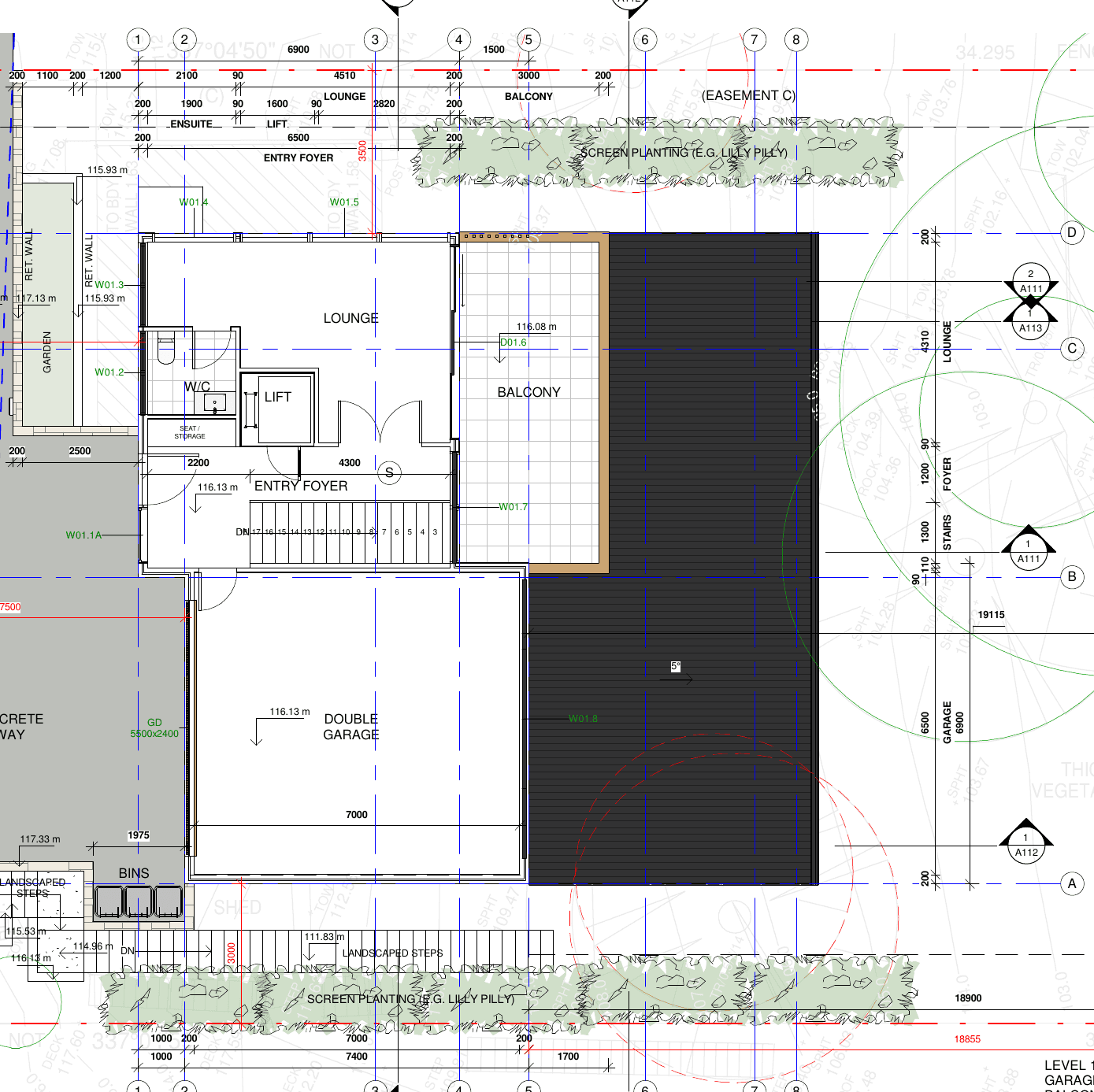High-End Residence — Entry & garage floor plan