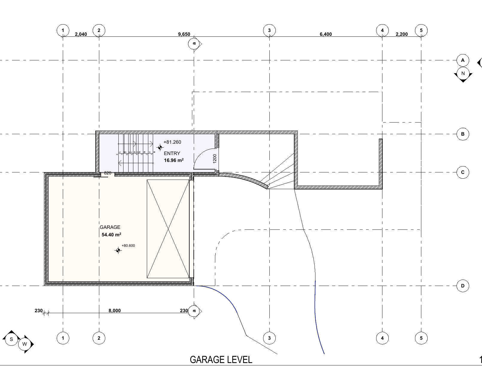 High-End Residence — Garage & entry floor plan